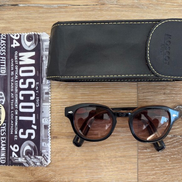 Moscot Randall Sunglasses Pumpkin Amber Orange Brown Gradient Lens Handcrafted
